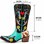 Bird & Bloom – Embroidered Mid-Calf Cowgirl Boots