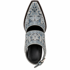 Rosalie – Floral Embroidered Slingback Cowgirl Boots