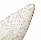 Starlight – White Rhinestone Pointed-Toe Cowgirl Ankle Boots