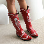 Outlaw – Skeleton Embroidered Cowgirl Boots
