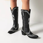 Outlaw – Skeleton Embroidered Cowgirl Boots