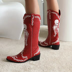 Outlaw – Skeleton Embroidered Cowgirl Boots