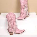 Sonora – Women’s Knee-High Western Cowgirl Boots with Fringe & Pointed Toe