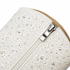 Starlight – White Rhinestone Pointed-Toe Cowgirl Ankle Boots